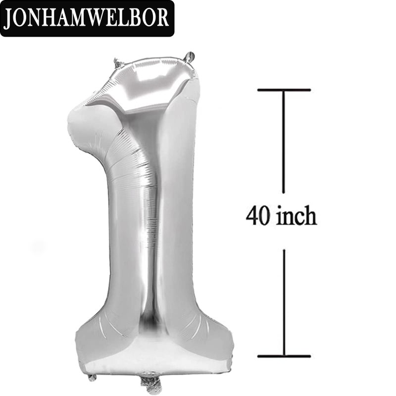 Jonhamwelbor 16 Number Balloons Silver Giant Jumbo Big Large Number 16 Foil Mylar Balloons for Sweet 16th Birthday Party Supplies 16 Anniversary Events Decorations - Image 2